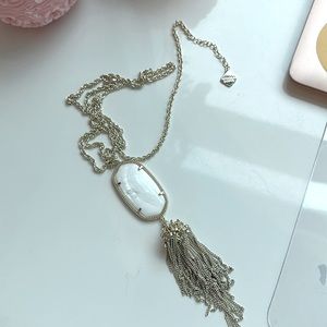 Kendra Scott Gold and White Tassel Necklace